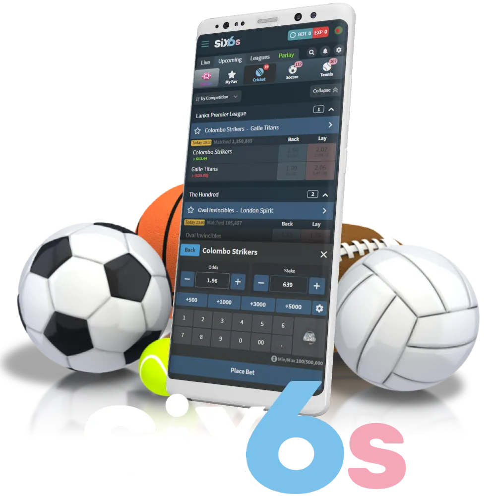 Get to know how to bet on cricket in the Six6s app.