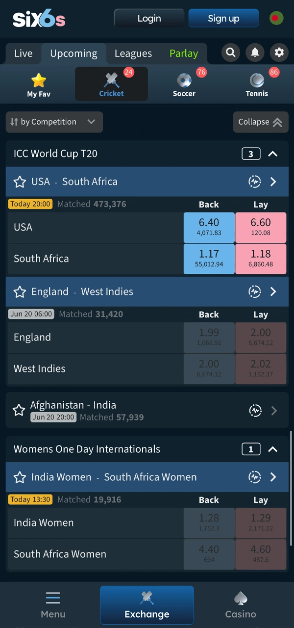 Demonstrating to you the sports betting section of the Six6s app, available for download in the latest version, including APK for Android. Download the Six6s bet app now.