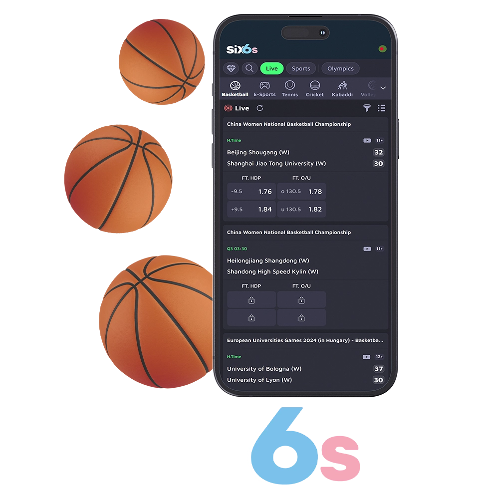 The most favorable odds for basketball betting await you at Six6s.