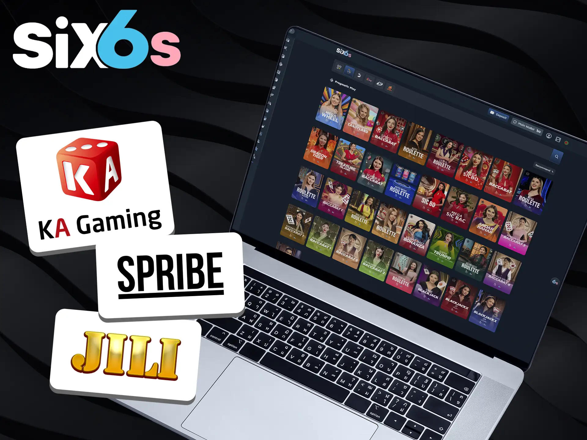 List of casino game providers that partner with Six6s.